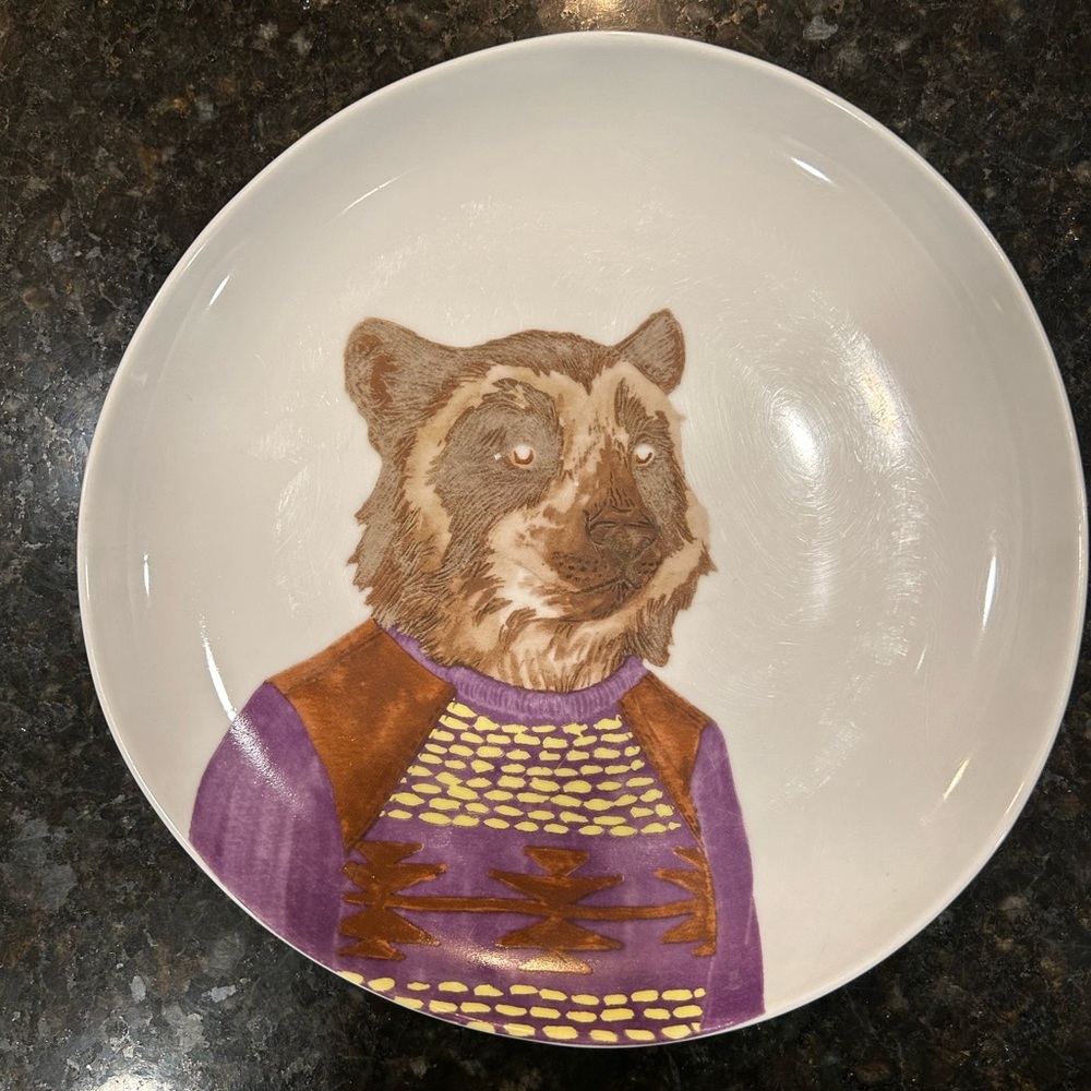 Rachel Kozlowski + West Elm Dapper Animal Plate - Racoon